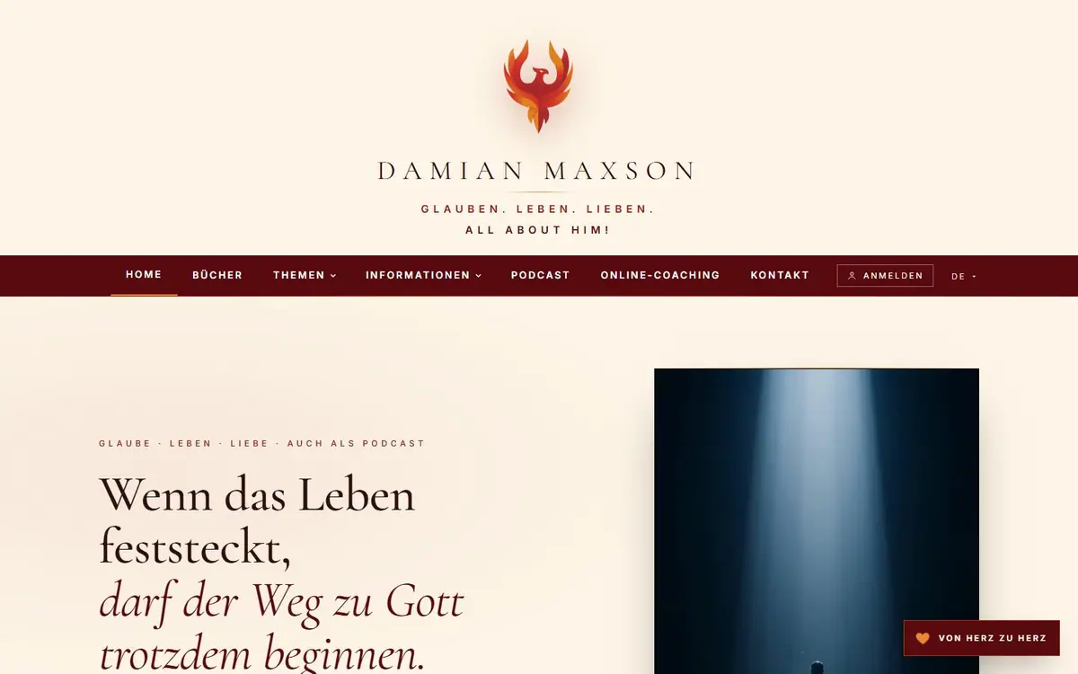 Website von Damian Maxson — Plattform & Coaching